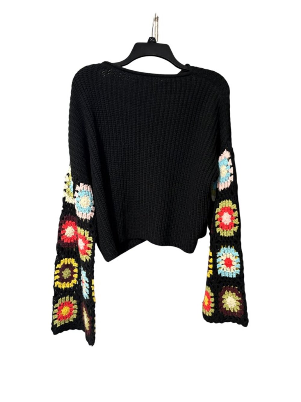 Francesca's Granny Square Crochet Sleeve Sweater - Picture 3 of 6